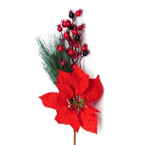 Poinsettia Spray Red Fruit