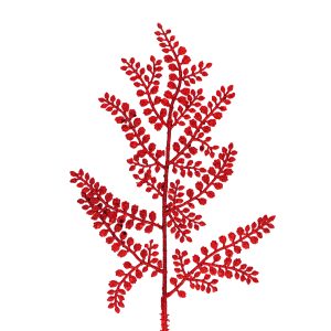 Red glitter leaf