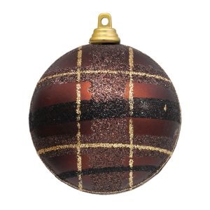 Tartan kerstbal bruin