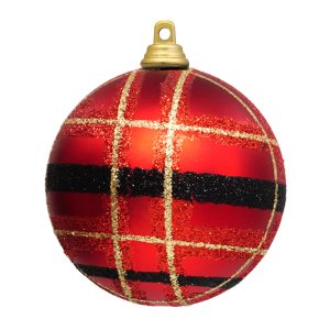 Tartan baubles red