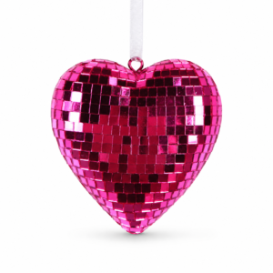 Spiegel hart ornament glanzend fuchsia