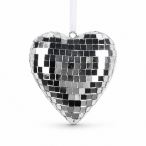Spiegel hart ornament glanzend zilver