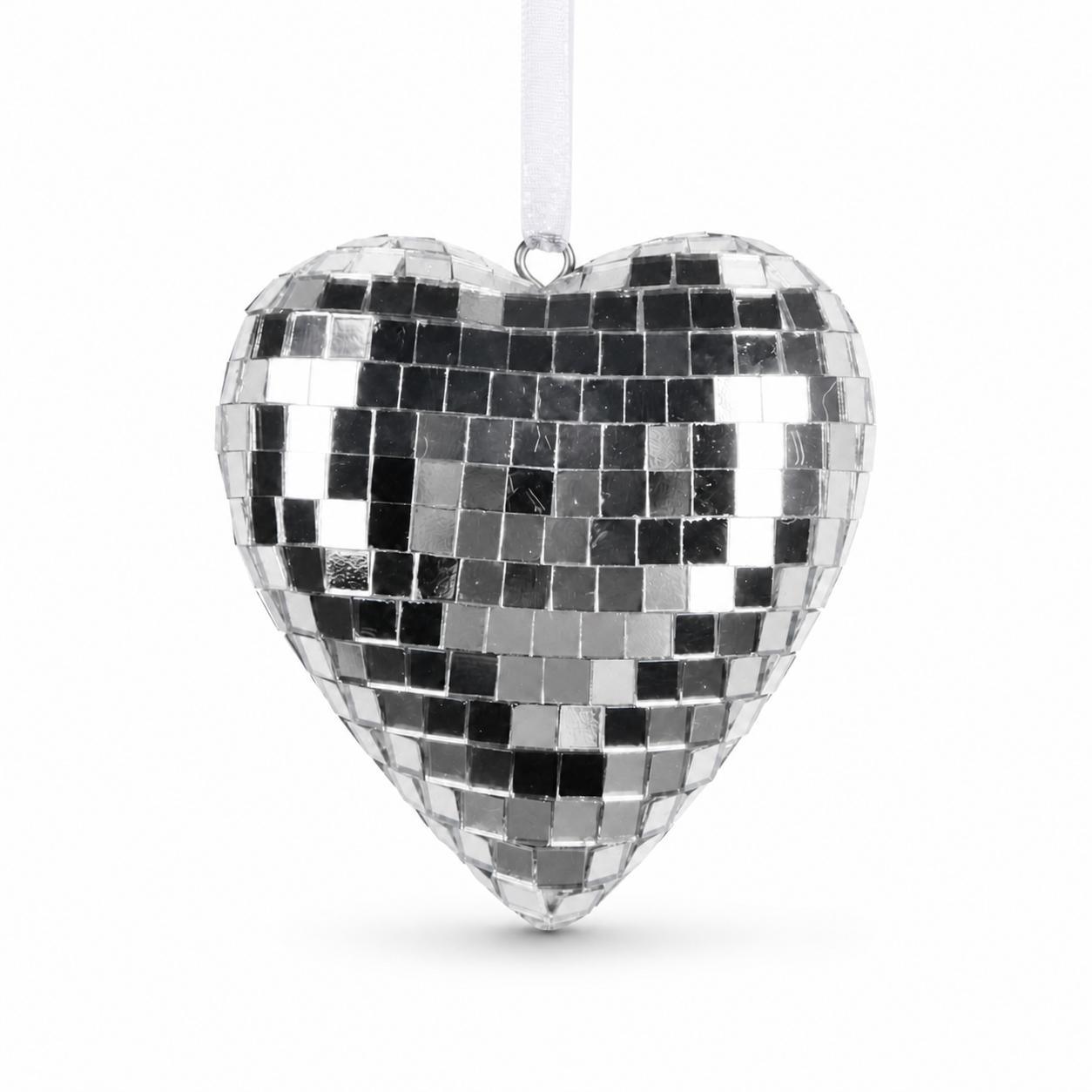 Spiegel hart ornament glanzend zilver